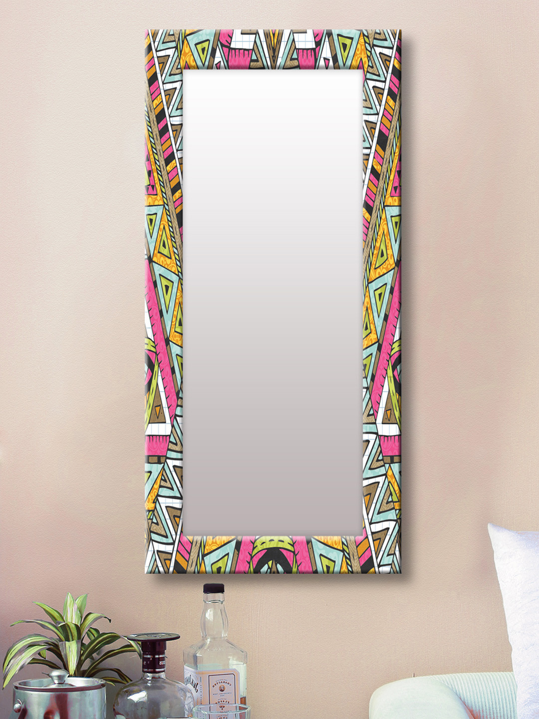 

999Store Yellow Framed Wall Mirror