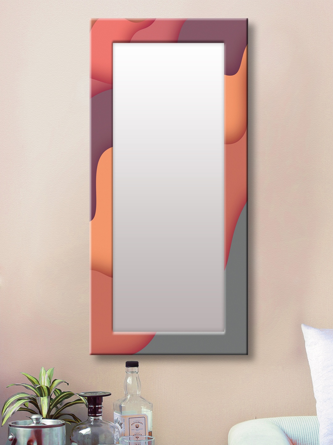 

999Store Orange Framed Wall Mirror