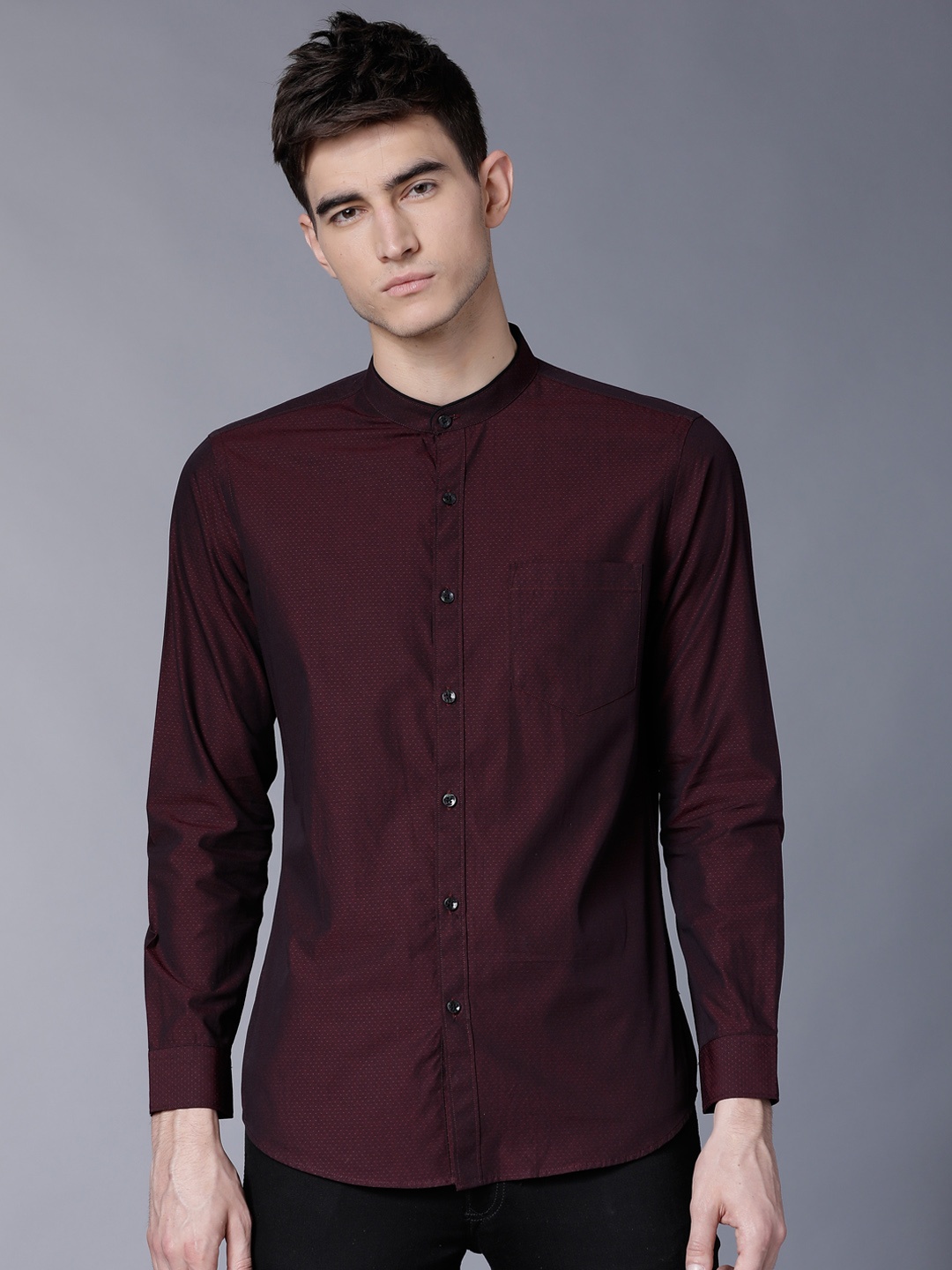 

Black coffee Men Purple Slim Fit Formal Shirt