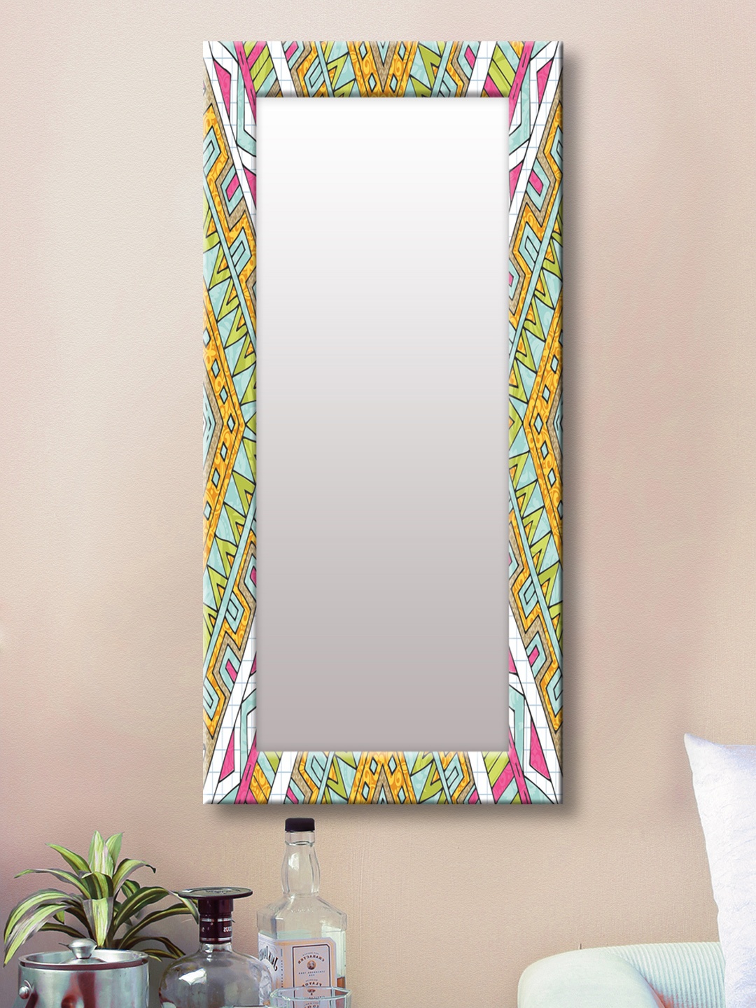 

999Store Multicoloured Framed Wall Mirror, Multi