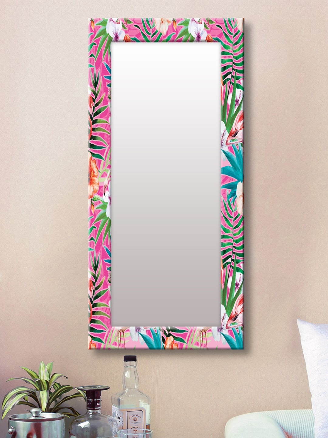 

999Store Pink Framed Wall Mirror