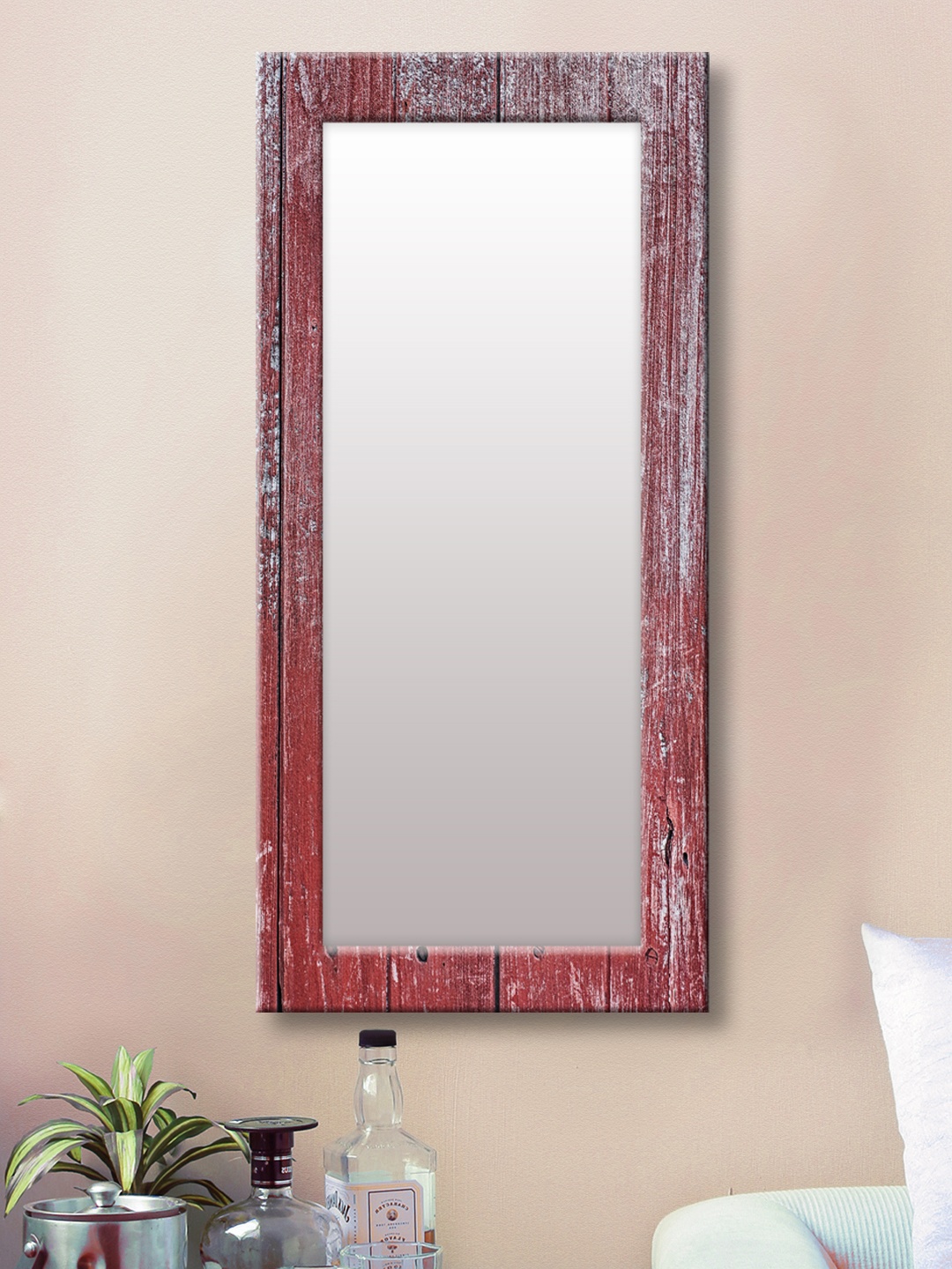 

999Store Red Framed Wall Mirror