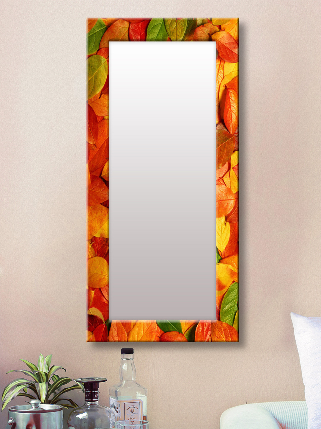 

999Store Red & Yellow Framed Wall Mirror