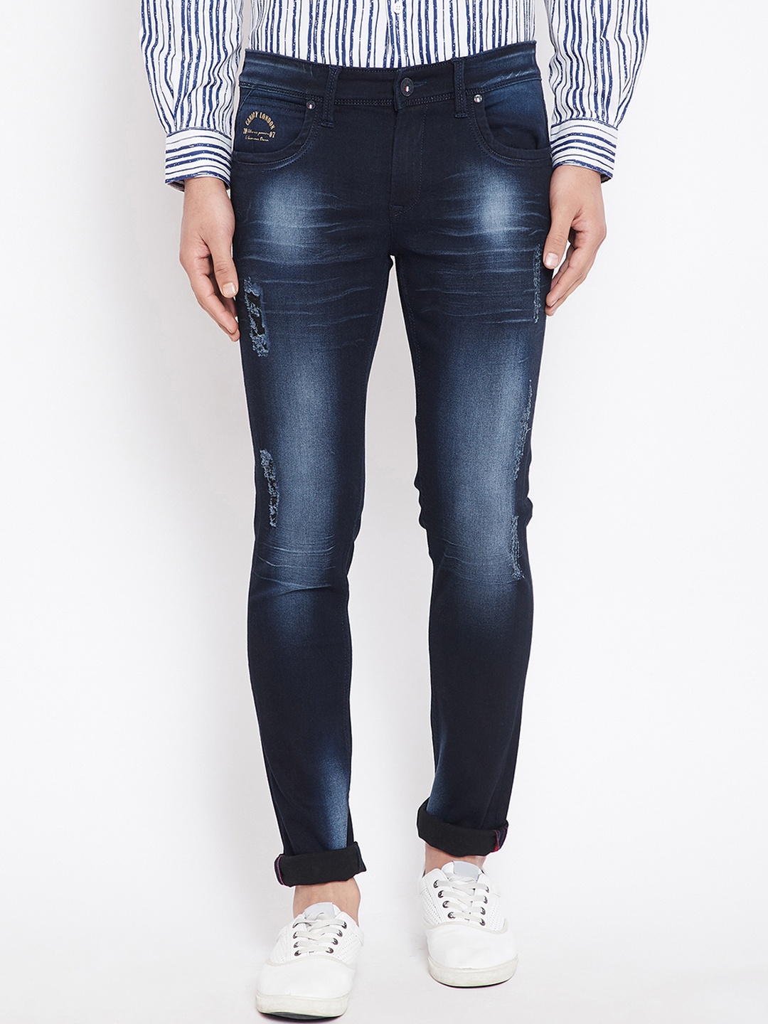 

Canary London Men Blue Skinny Fit Mid-Rise Mildly Distressed Stretchable Jeans