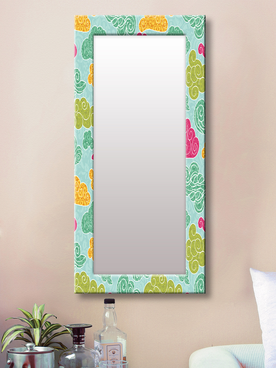 

999Store Green Framed Wall Mirror