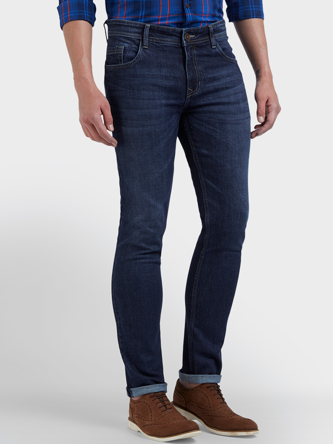 

ColorPlus Men Blue Tapered Fit Mid-Rise Clean Look Jeans