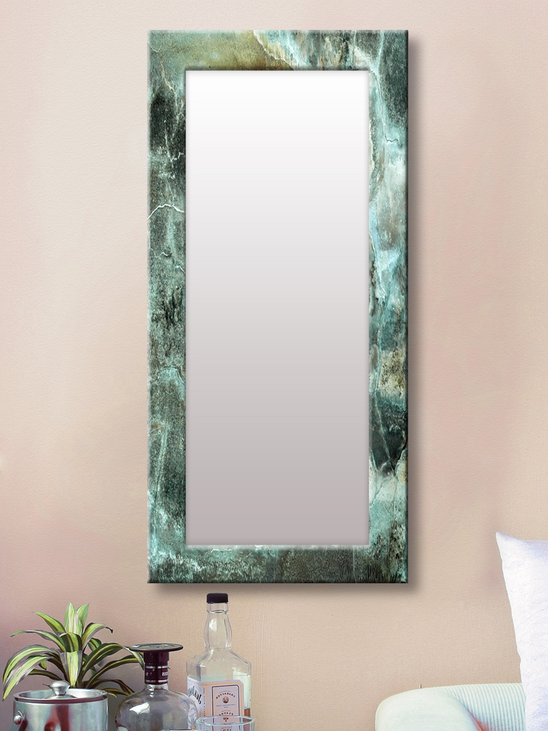 

999Store Blue Framed Wall Mirror