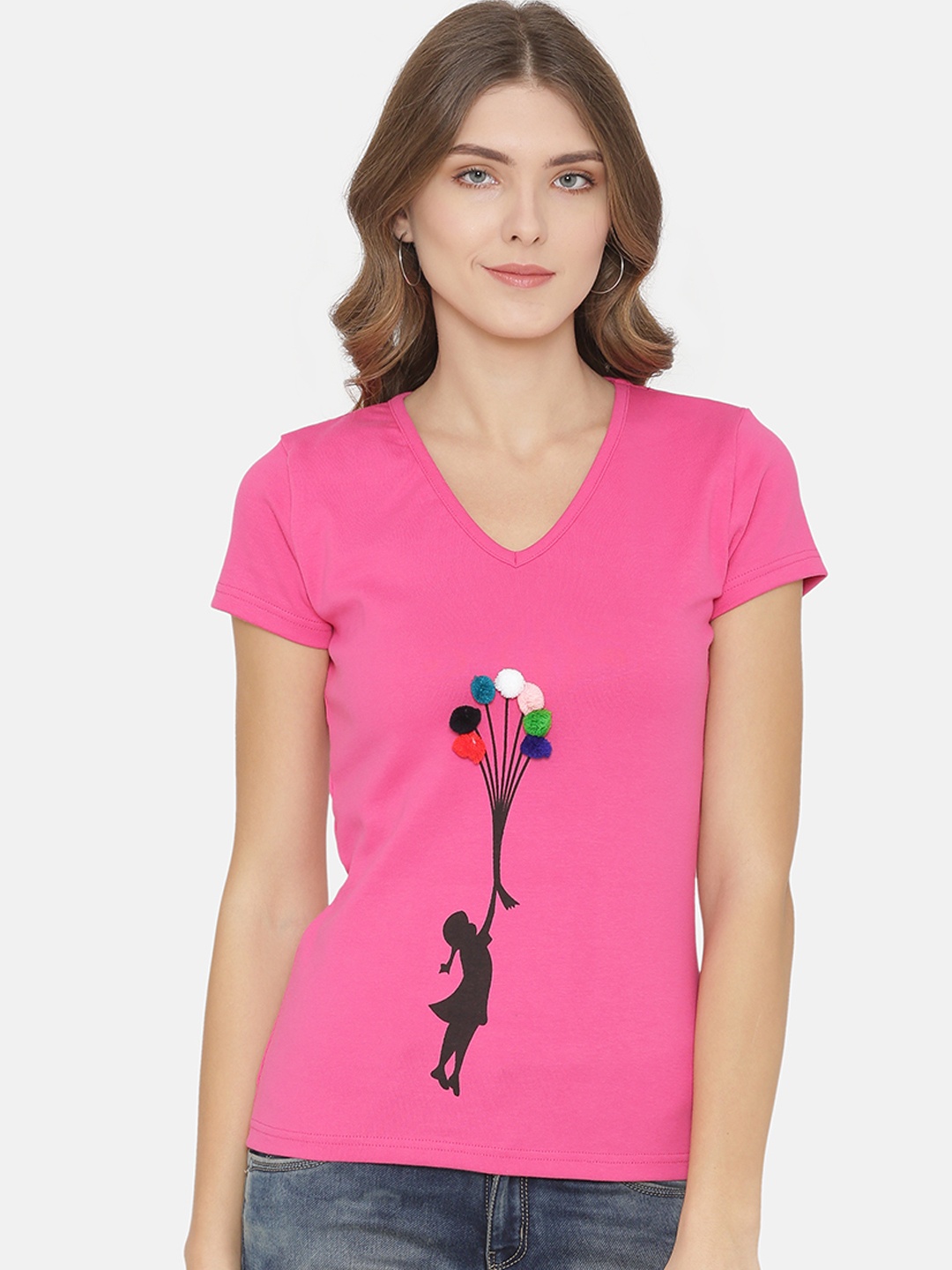 

Yaadleen Women Pink Printed Top