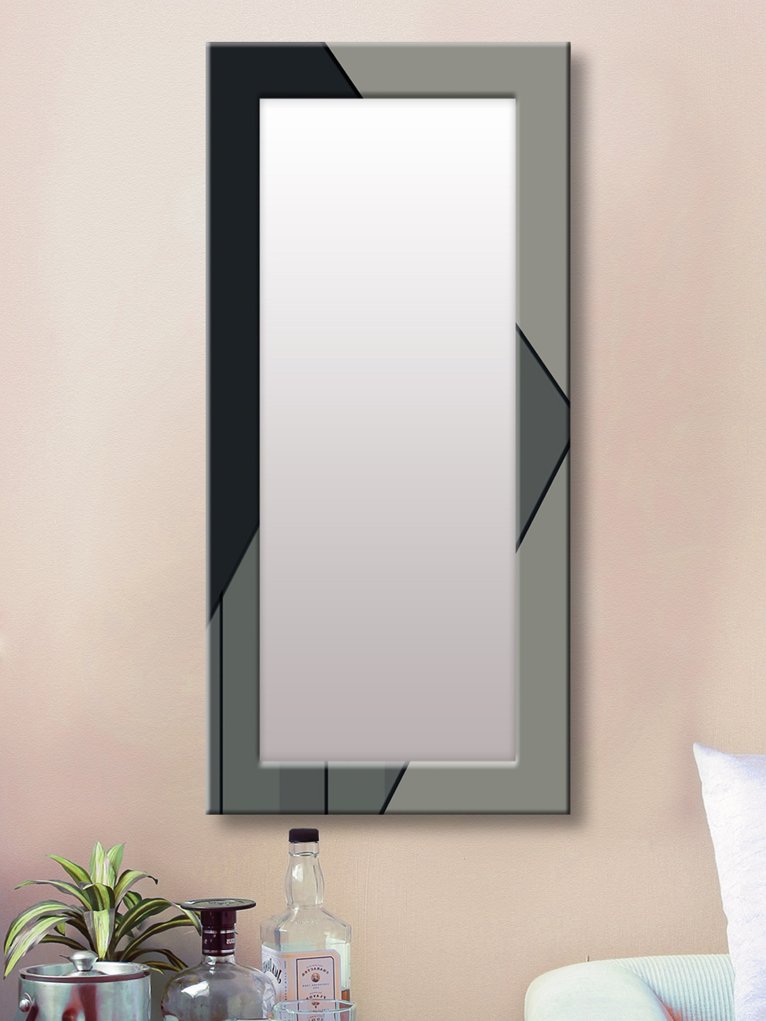 

999Store Black & Grey Framed Wall Mirror
