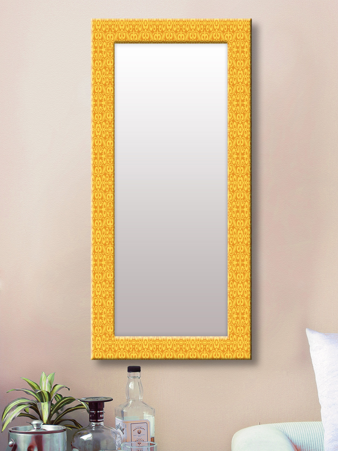

999Store Yellow Framed Wall Mirror