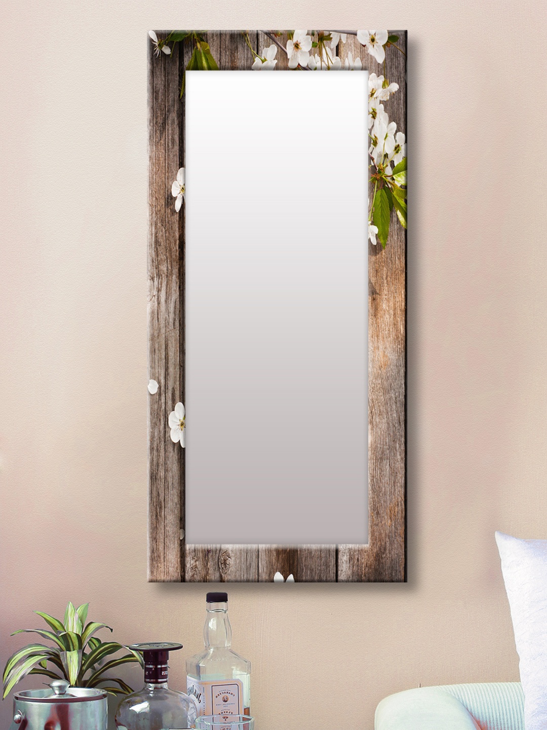 

999Store Brown Framed Wall Mirror