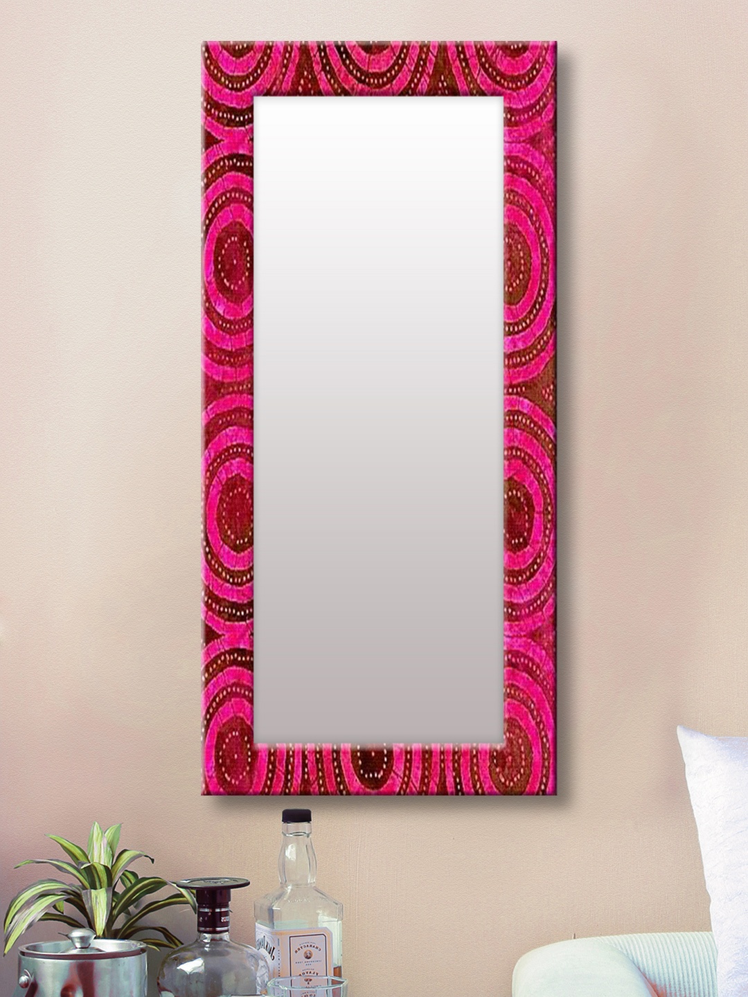 

999Store Pink Framed Wall Mirror