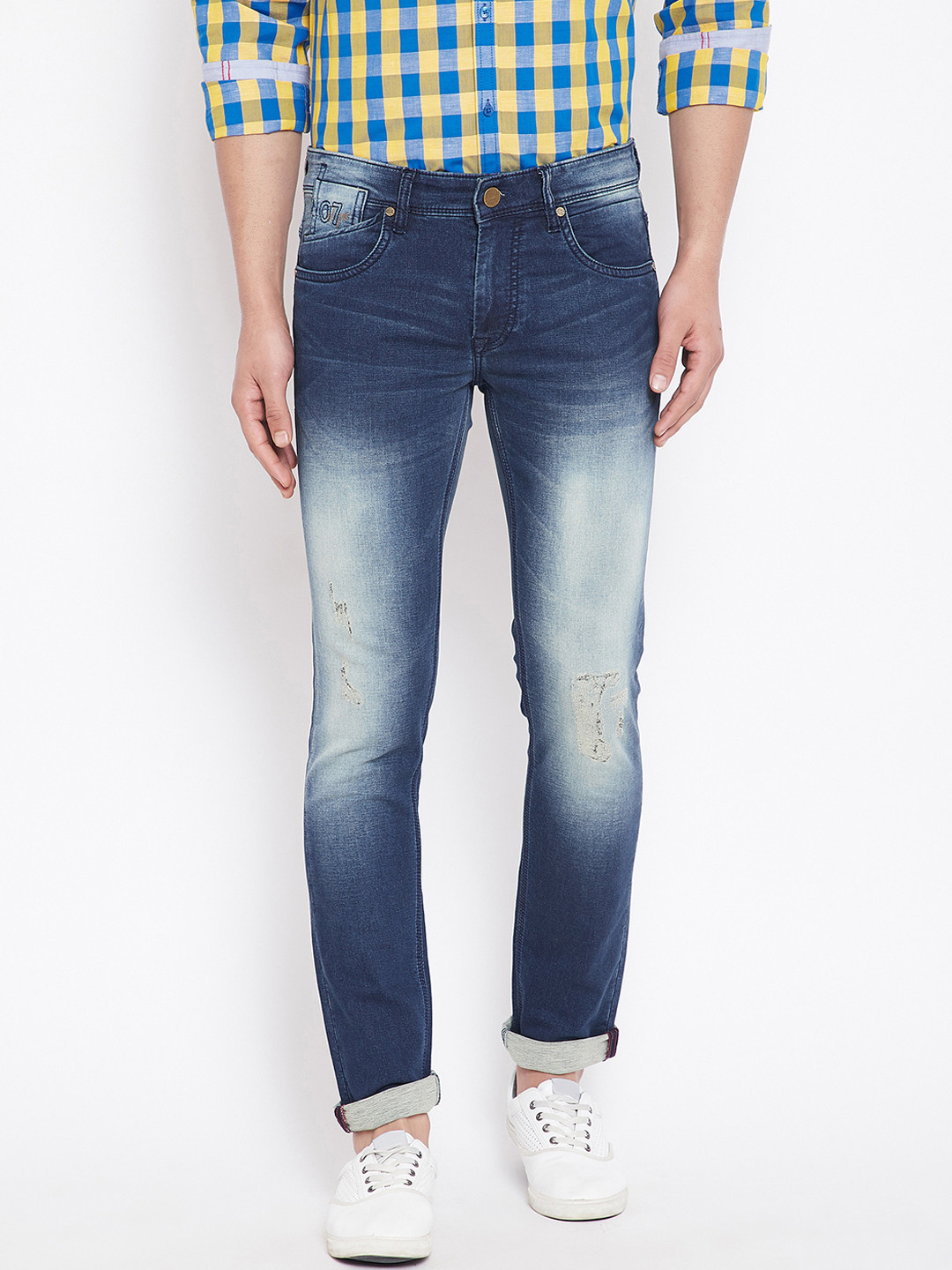 

Canary London Men Blue Skinny Fit Mid-Rise Mildly Distressed Stretchable Jeans