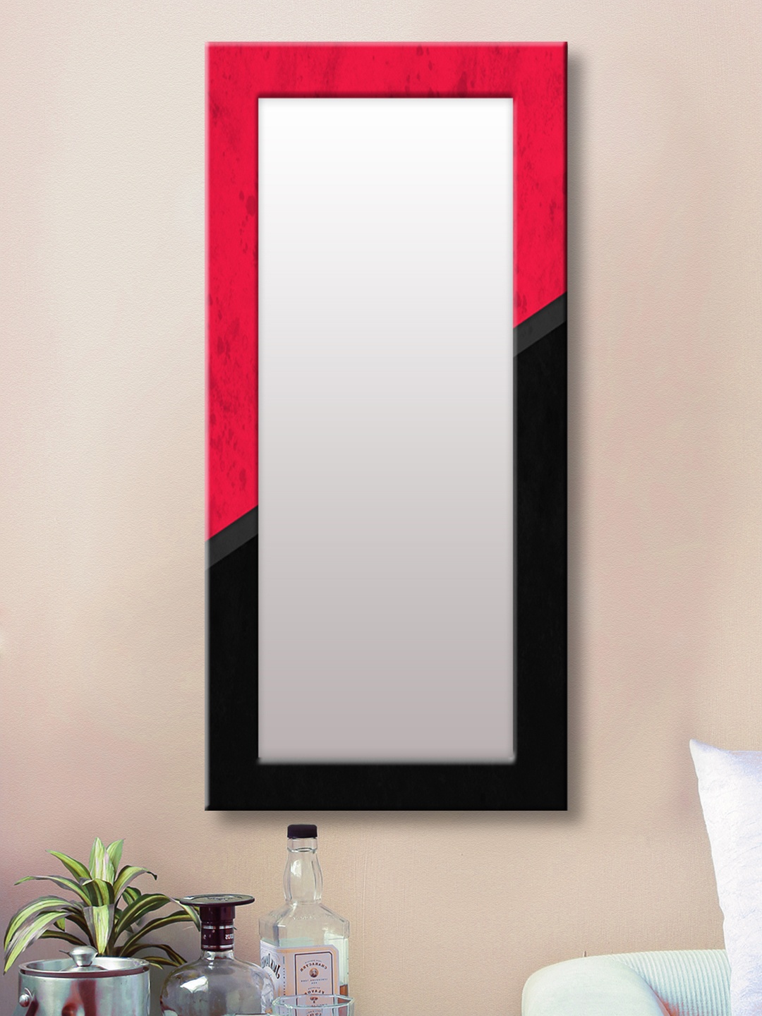 

999Store Pink & Black Framed Wall Mirror