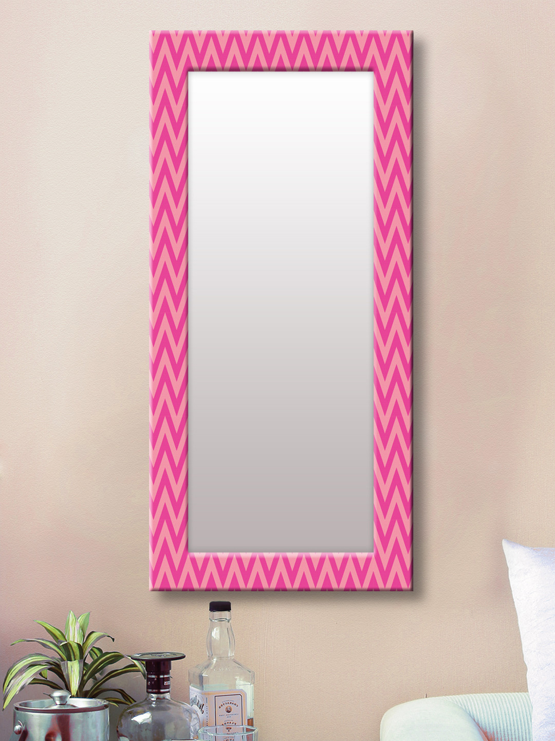 

999Store Pink Framed Wall Mirror