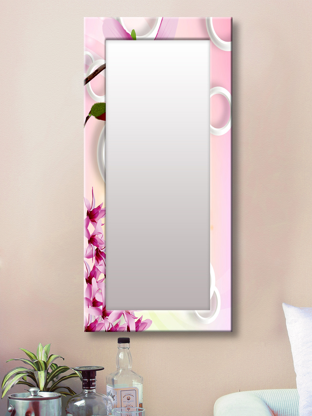 

999Store Pink Framed Wall Mirror