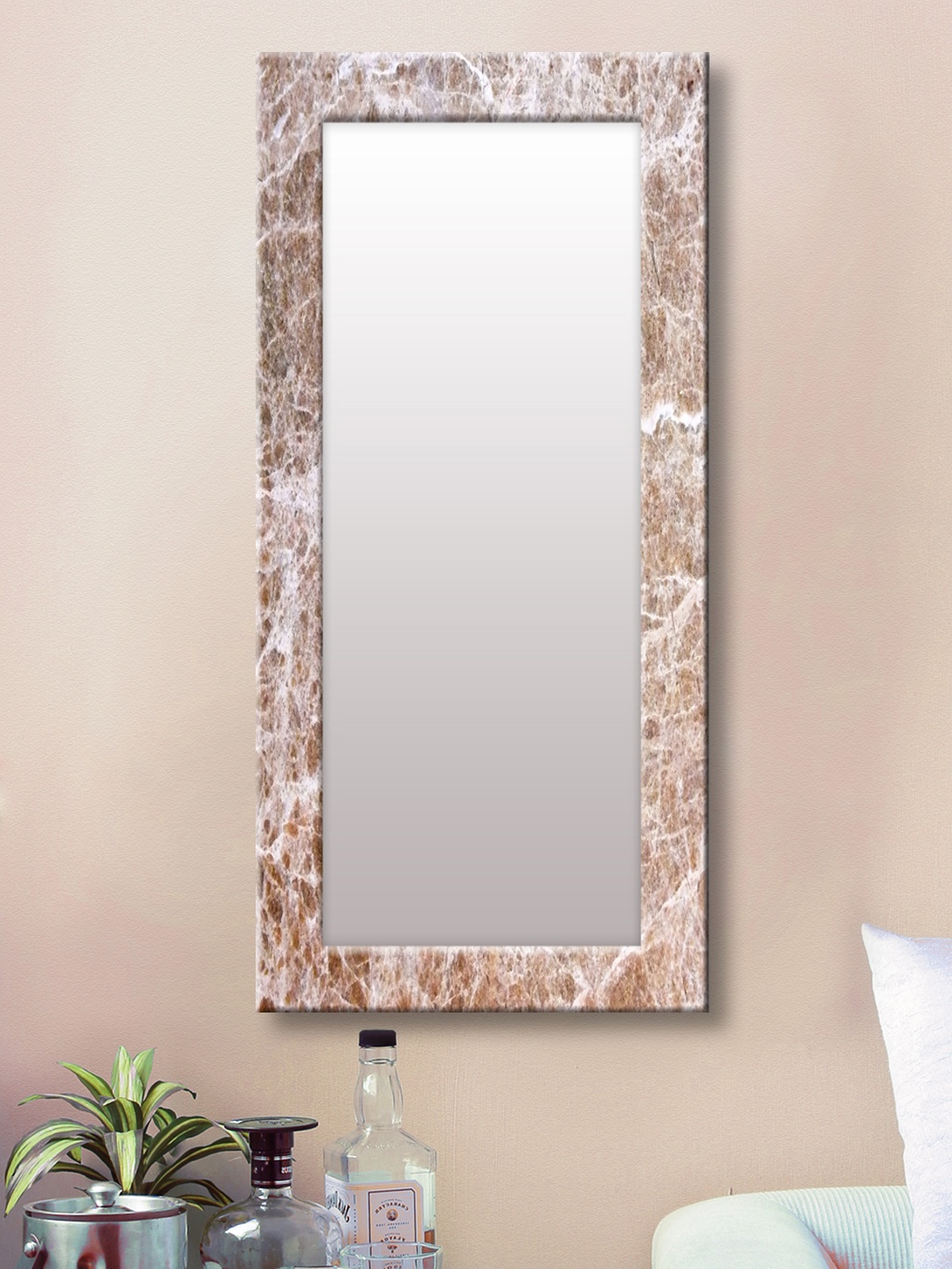

999Store Brown Framed Wall Mirror