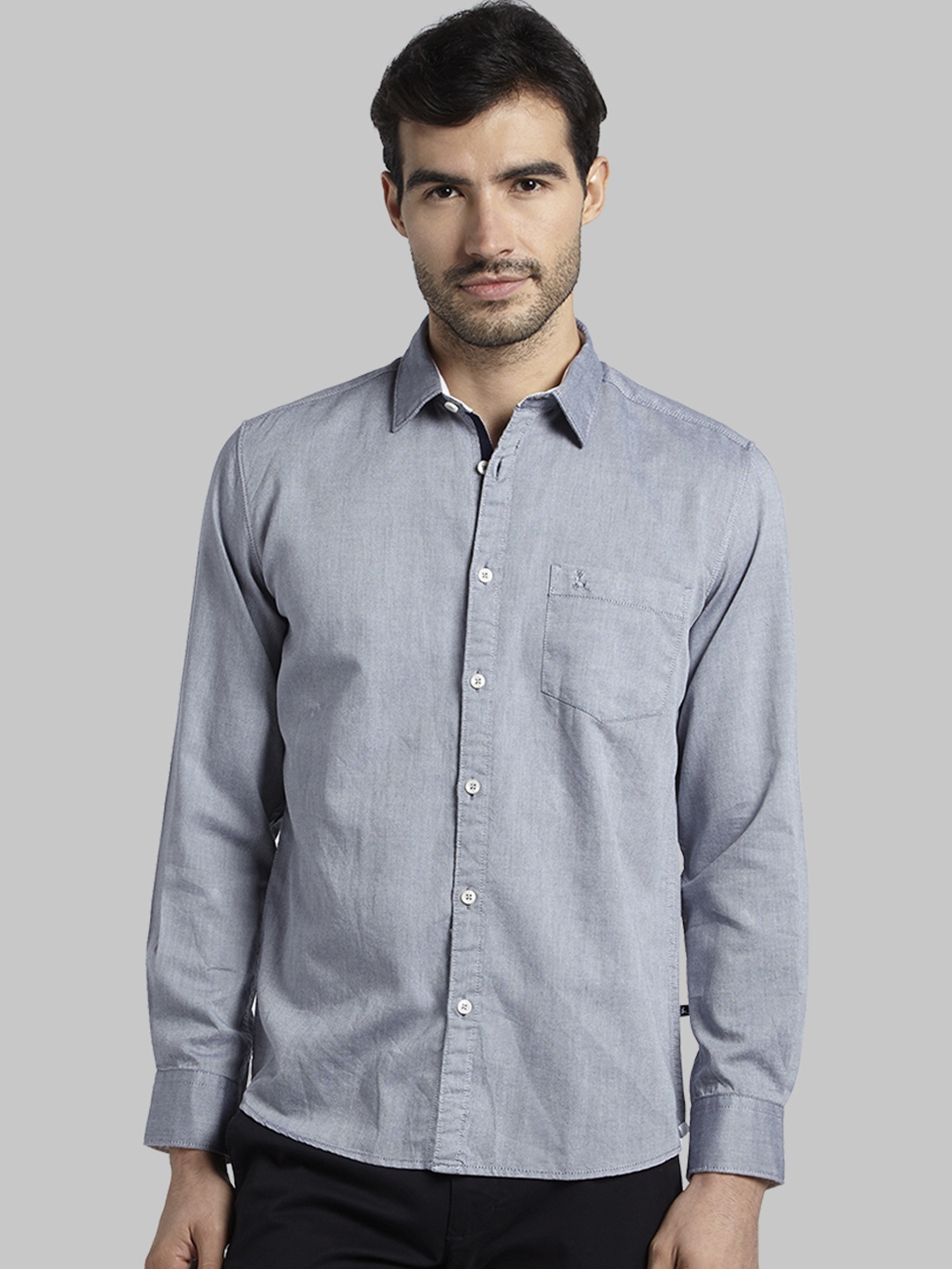 

Parx Men Grey Slim Fit Solid Casual Shirt