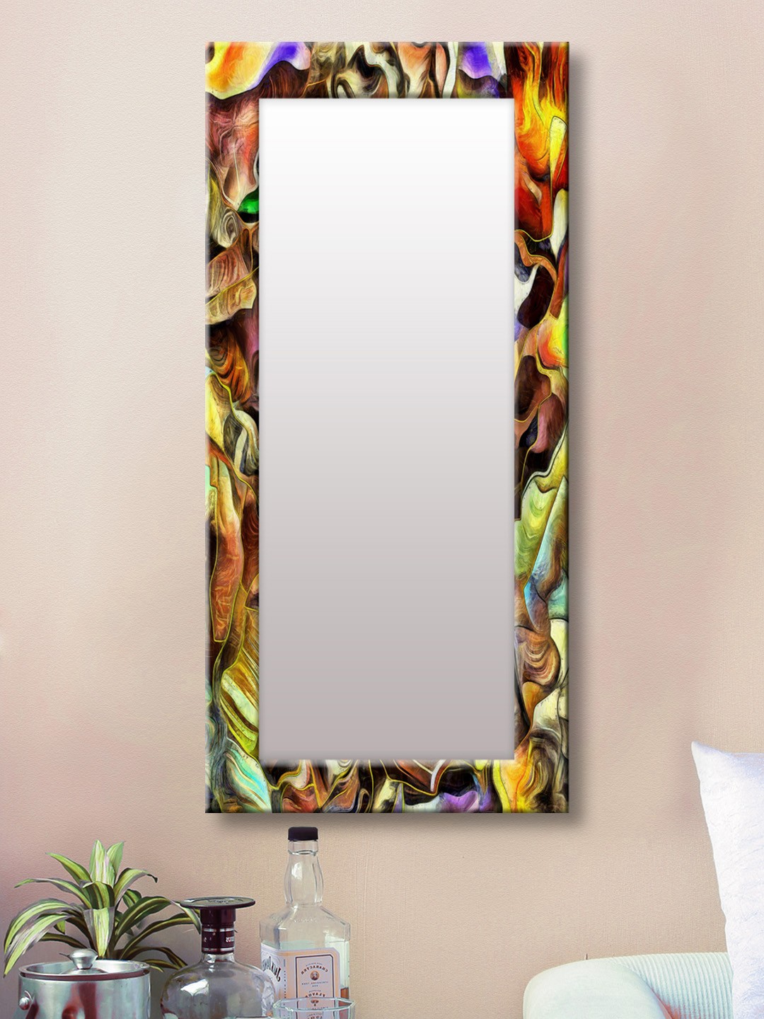 

999Store Multicoloured Framed Wall Mirror, Multi