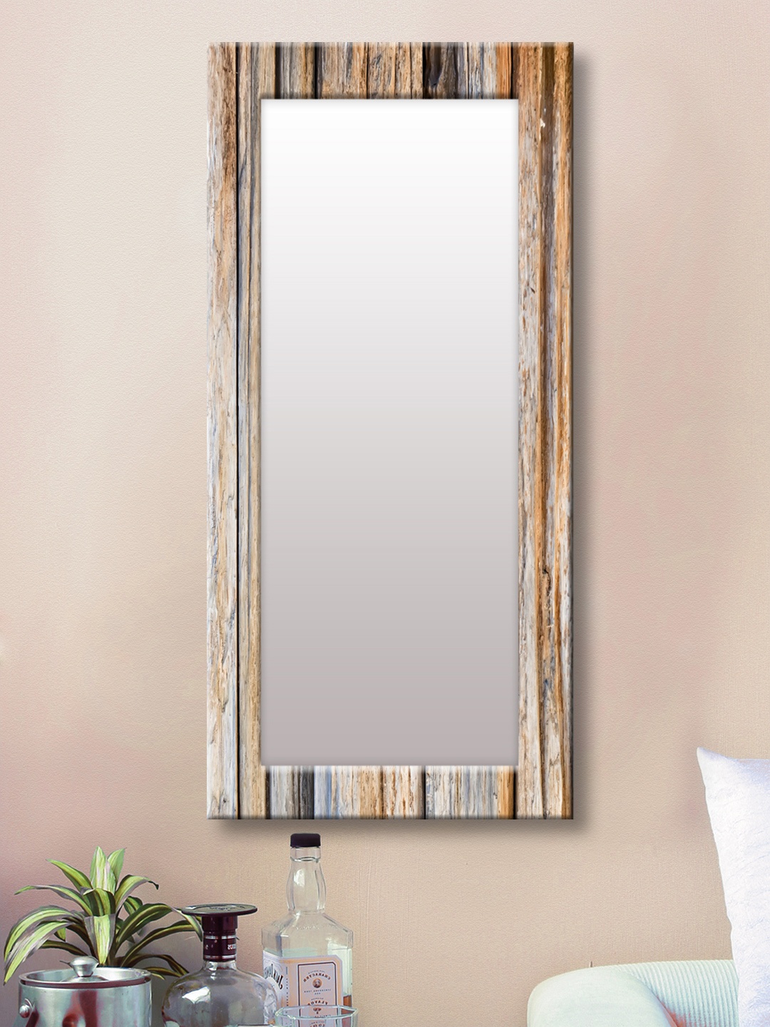 

999Store Brown Framed Wall Mirror