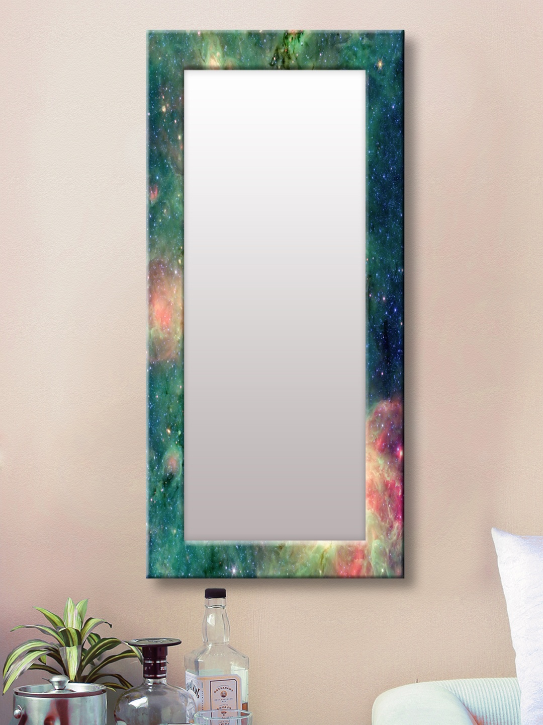 

999Store Green & Blue Framed Wall Mirror