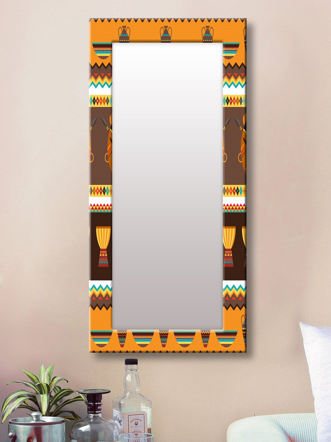 

999Store Brown Framed Wall Mirror