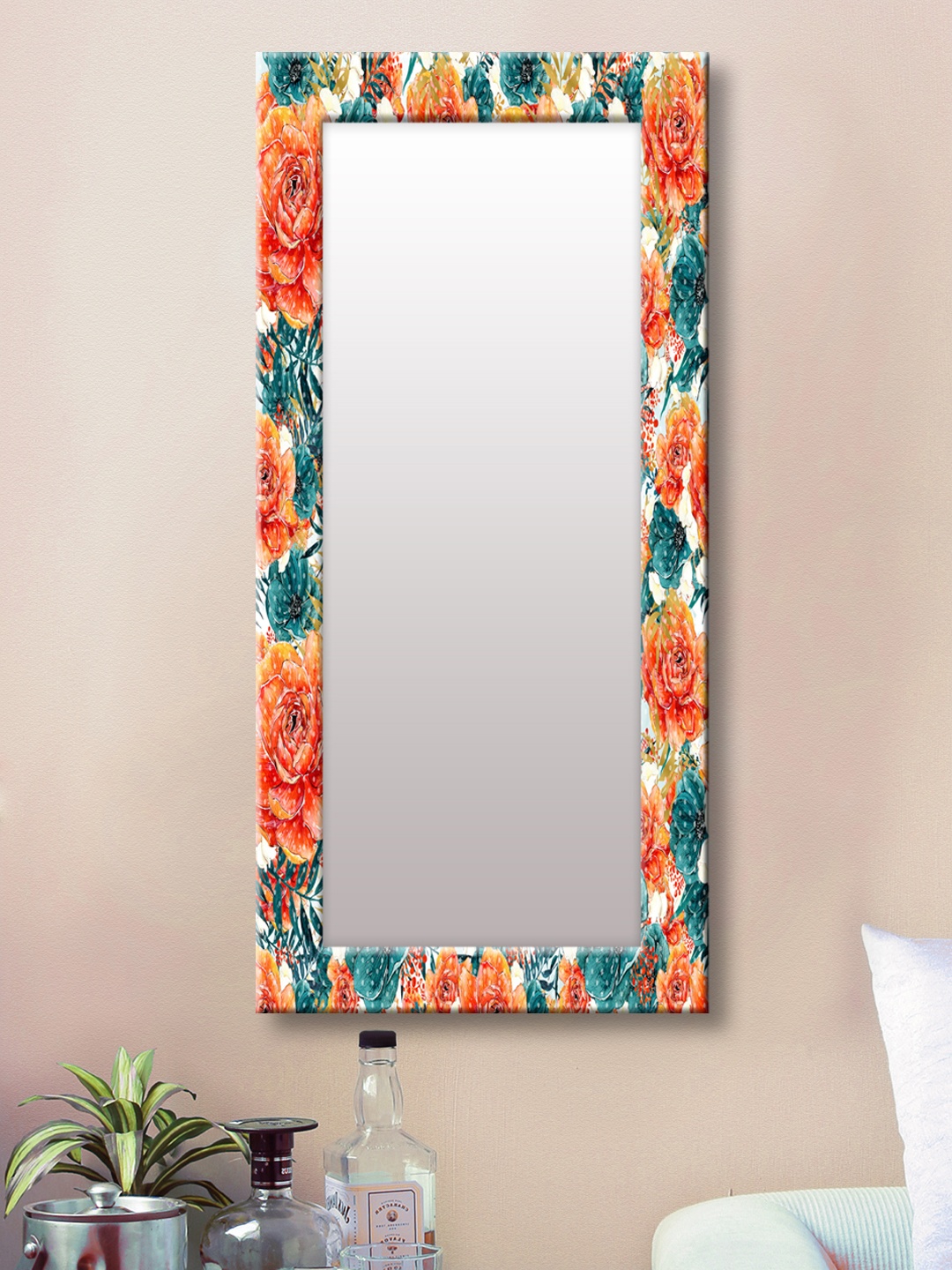 

999Store Orange Framed Wall Mirror