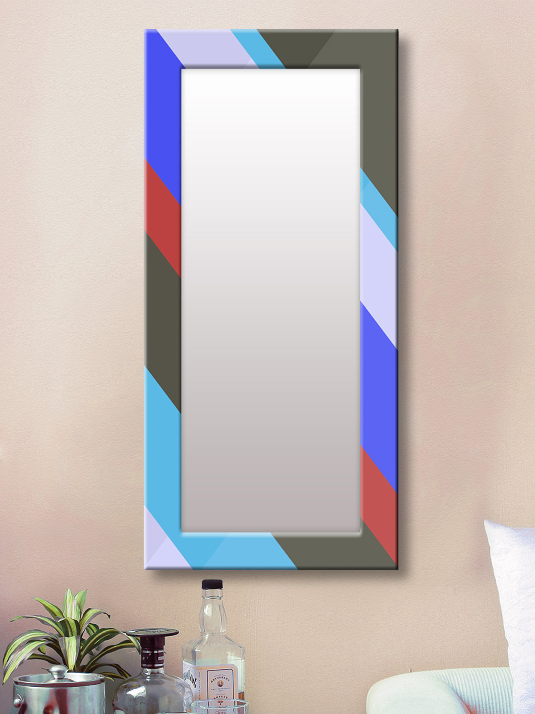 

999Store Multicoloured Framed Wall Mirror, Multi