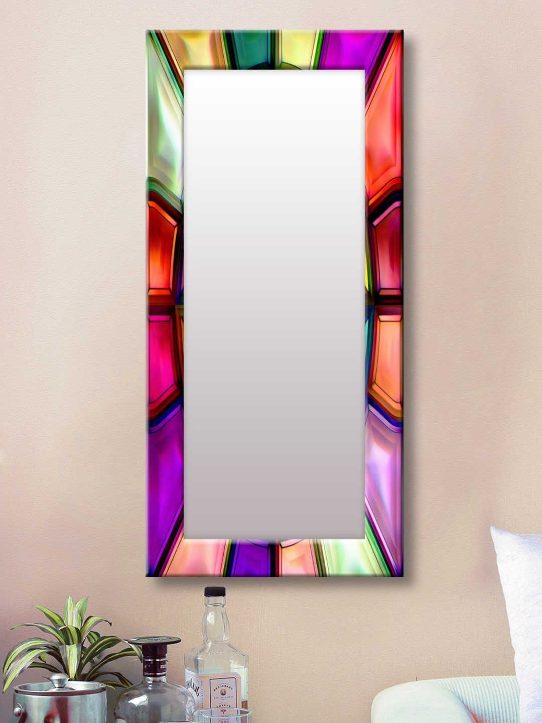 

999Store Multicoloured Framed Wall Mirror, Multi
