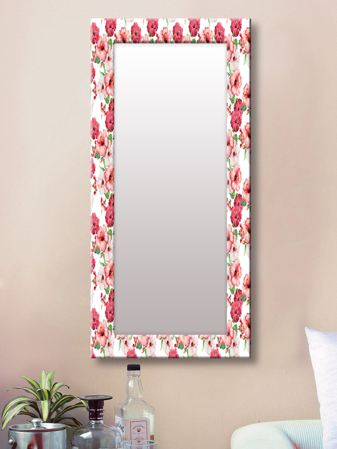 

999Store Pink Framed Wall Mirror