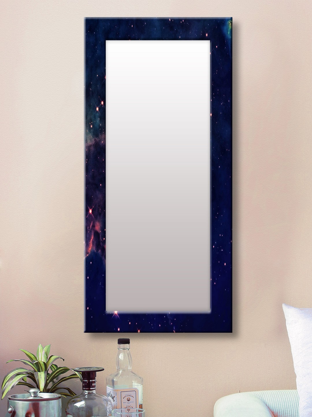 

999Store Blue Framed Wall Mirror