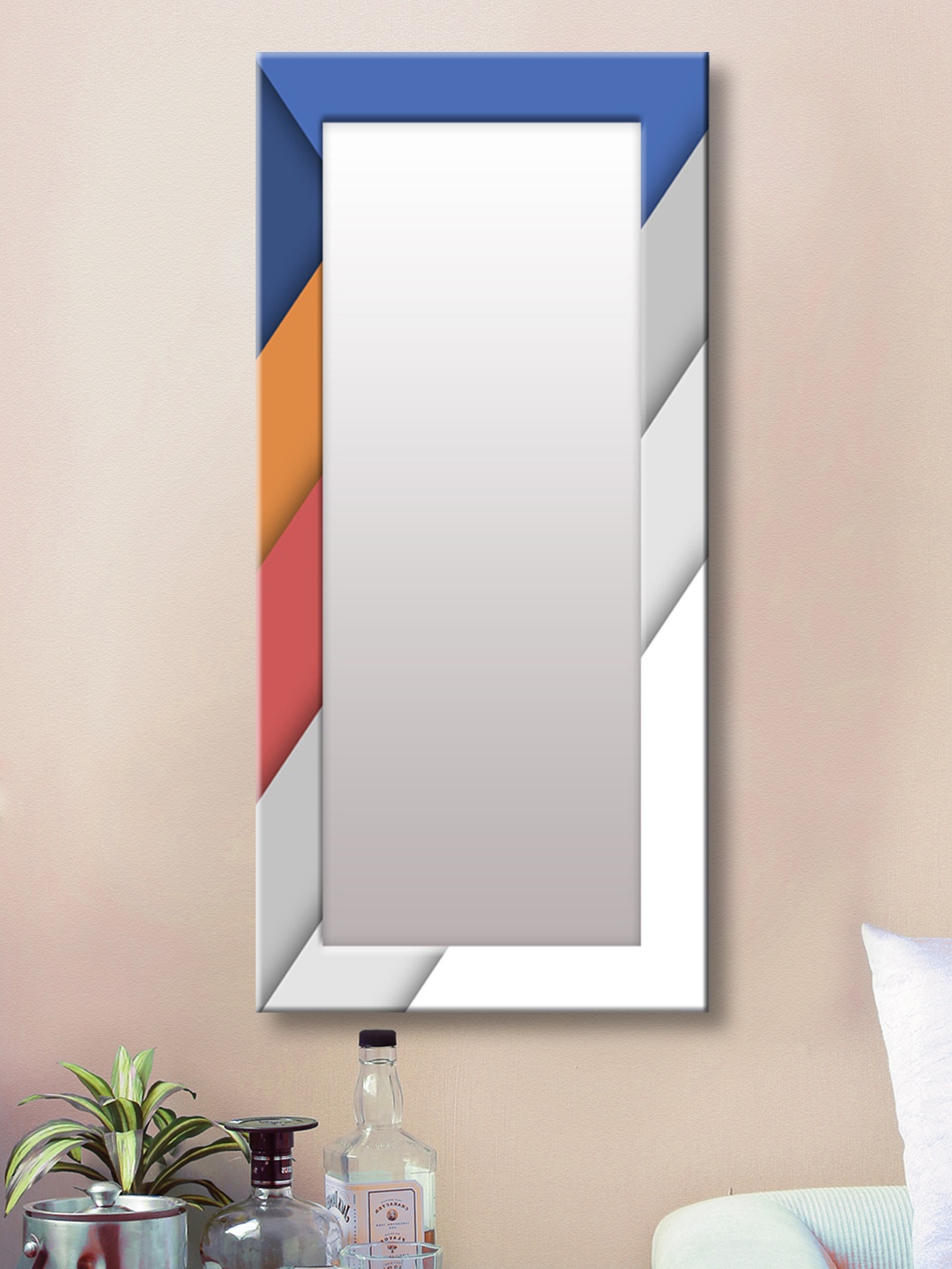 

999Store Blue Framed Wall Mirror