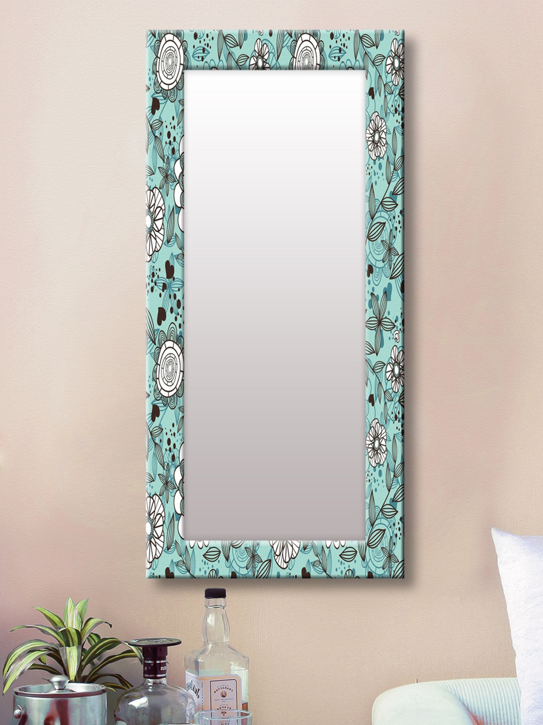 

999Store Brown Framed Wall Mirror