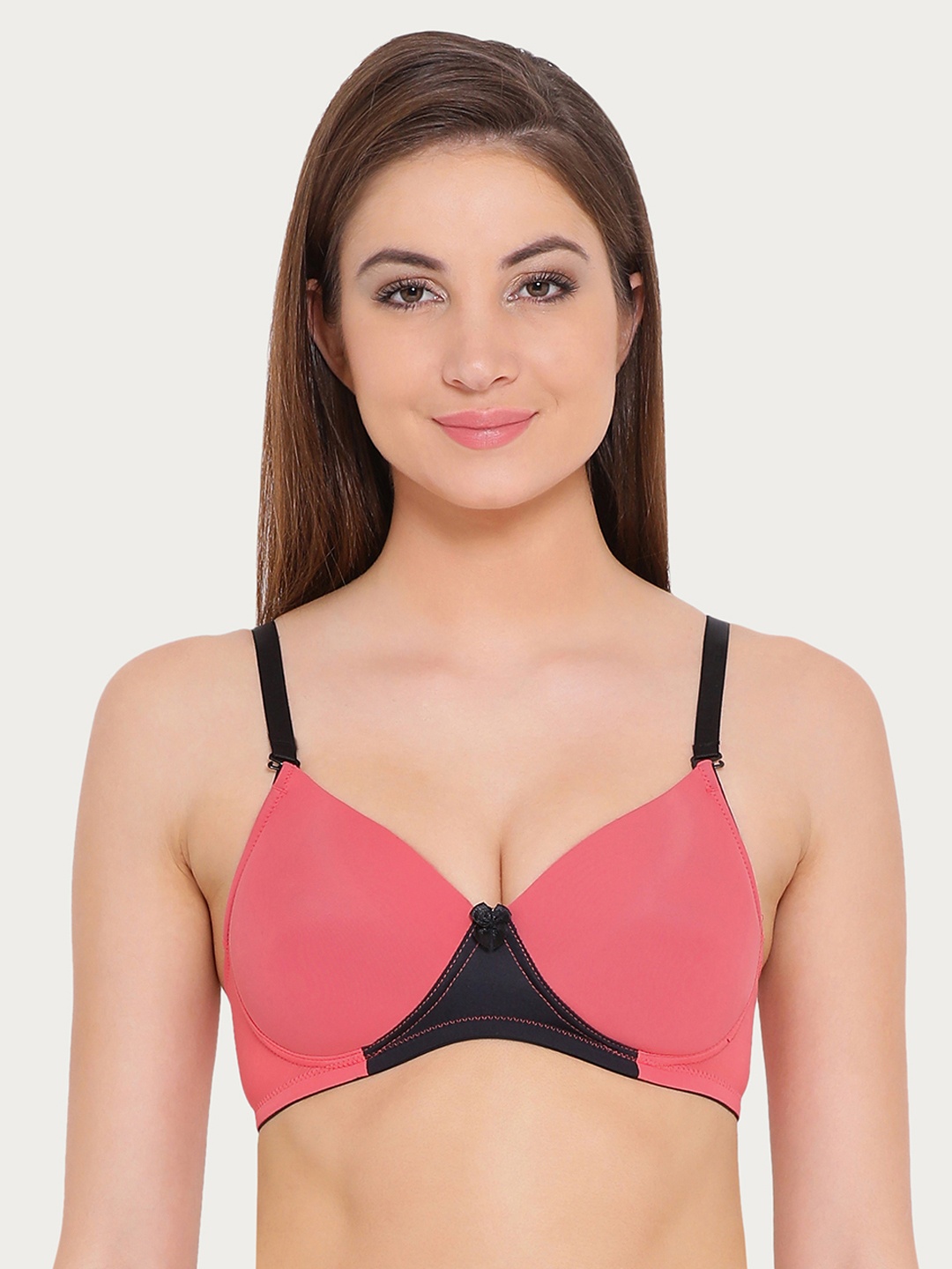 

Clovia Padded Non-Wired T-Shirt Bra With Detachable Straps, Pink
