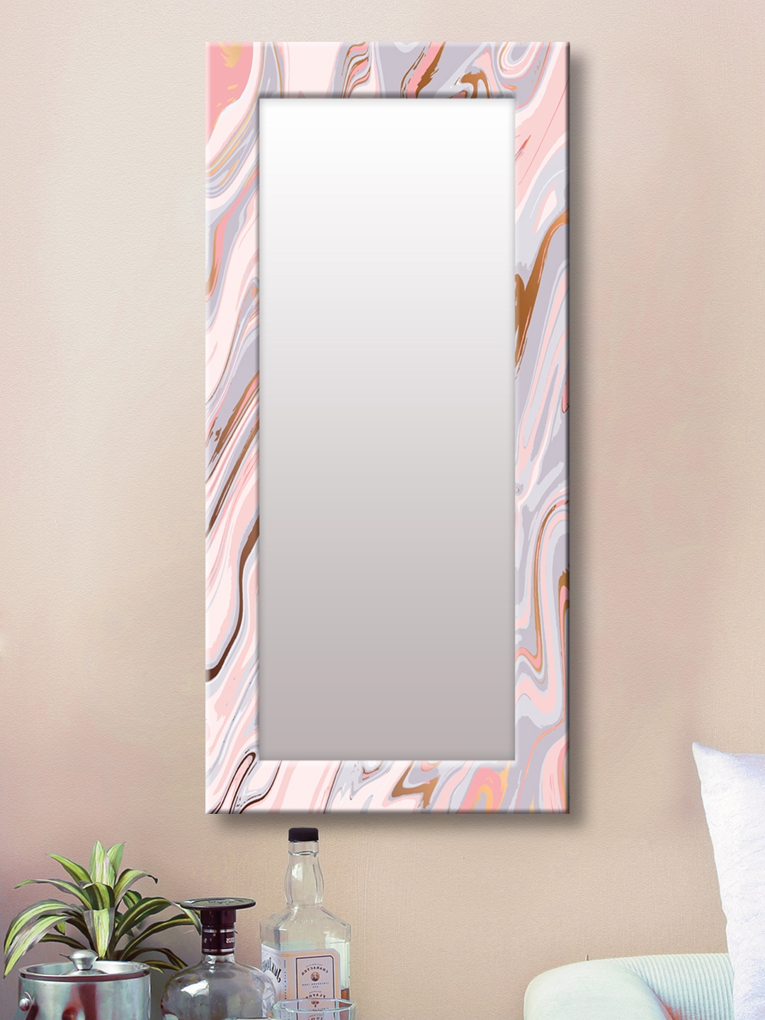 

999Store Pink Framed Wall Mirror