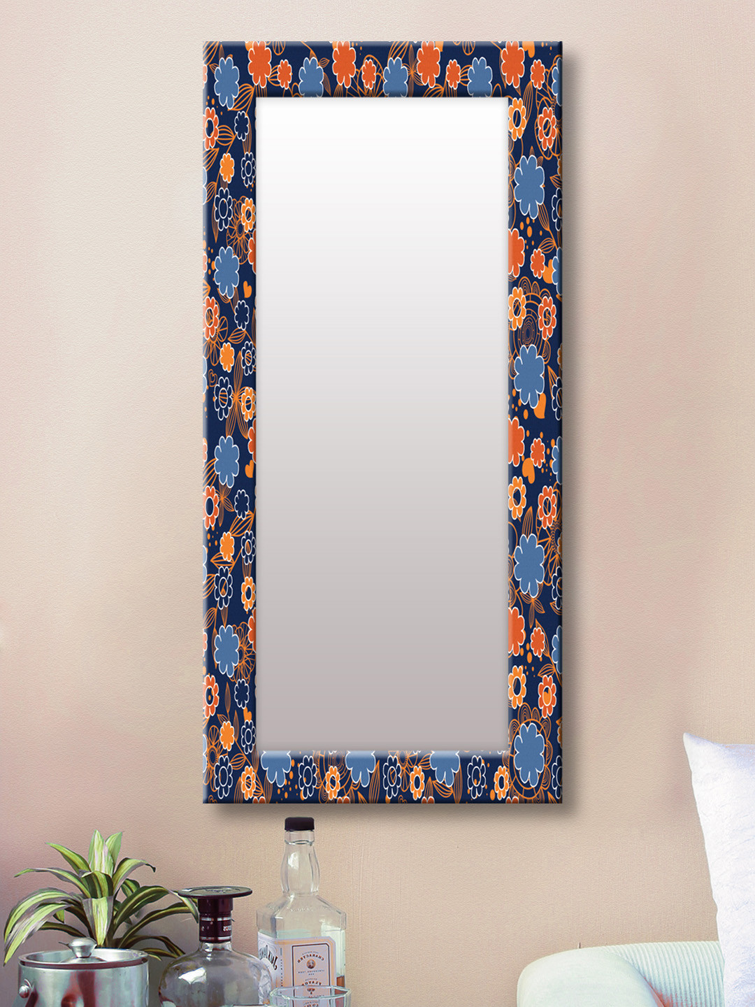 

999Store Blue Framed Wall Mirror
