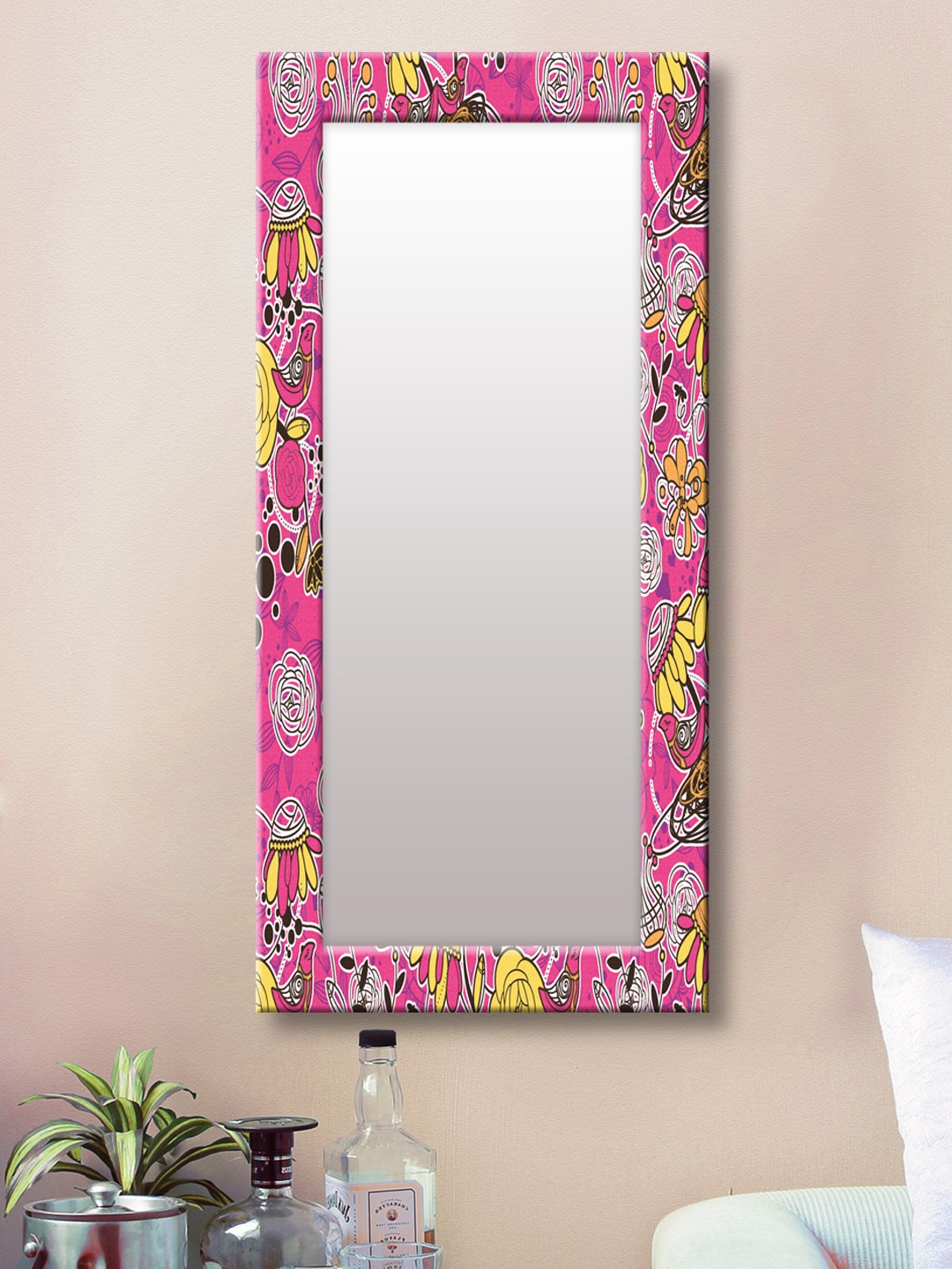 

999Store Red Framed Wall Mirror
