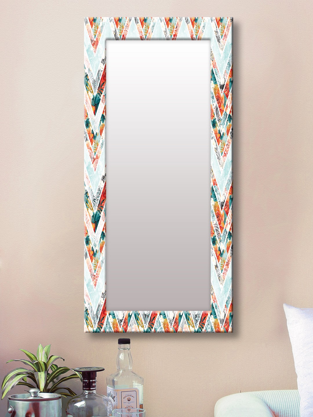 

999Store Multicoloured Framed Wall Mirror, Multi