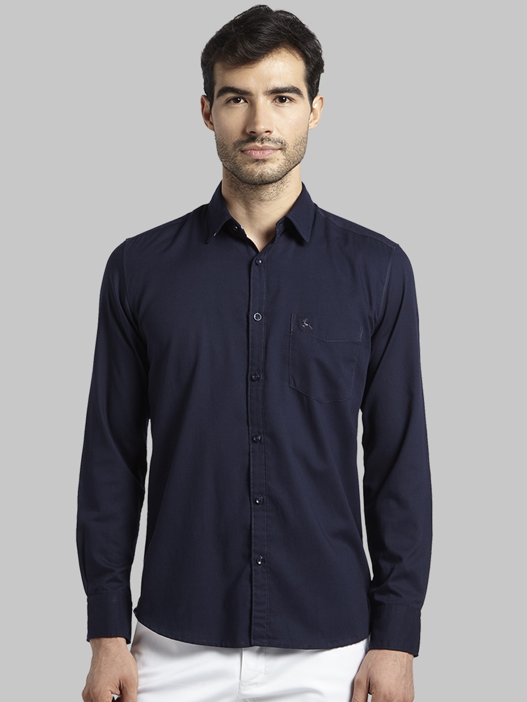 

Parx Men Navy Blue Slim Fit Solid Casual Shirt