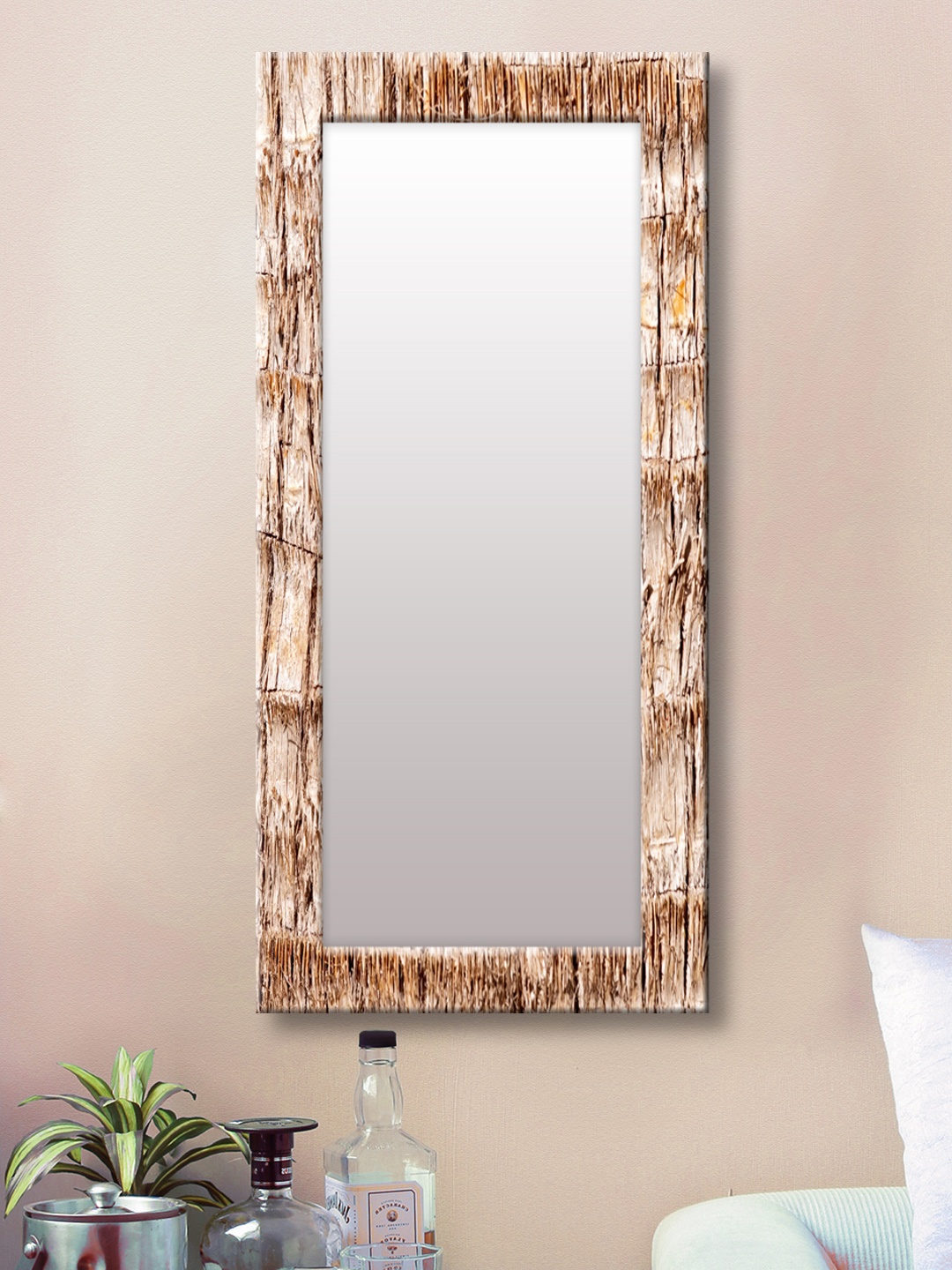 

999Store Brown Framed Wall Mirror