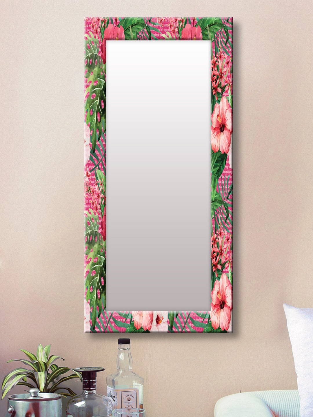 

999Store Pink Framed Wall Mirror
