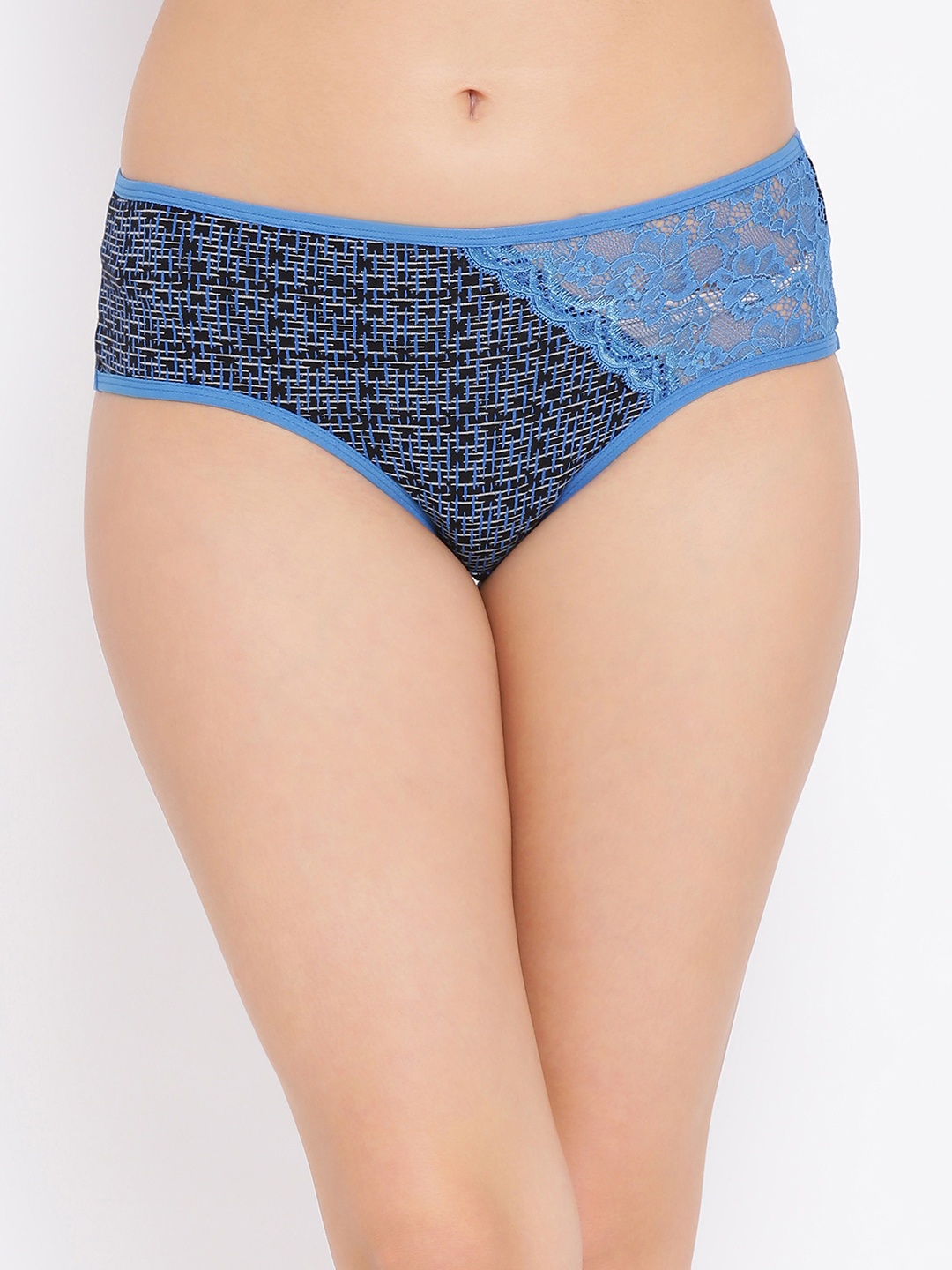

Clovia Women Black & Blue Printed Hipster Briefs