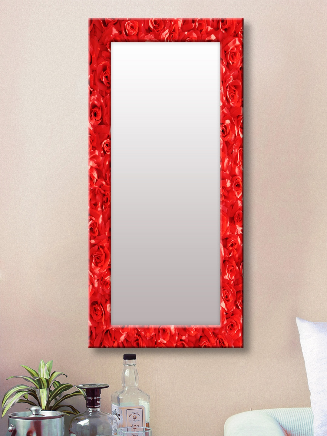 

999Store Red Framed Wall Mirror