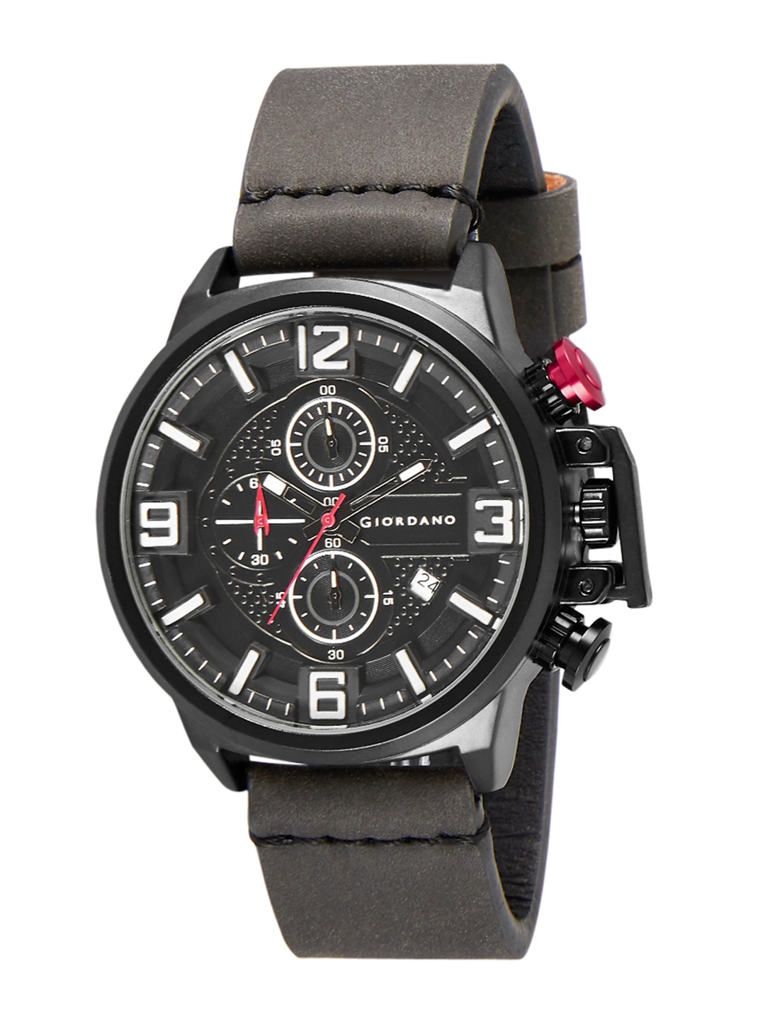 GIORDANO Men Black Analogue Leather Watch C1123