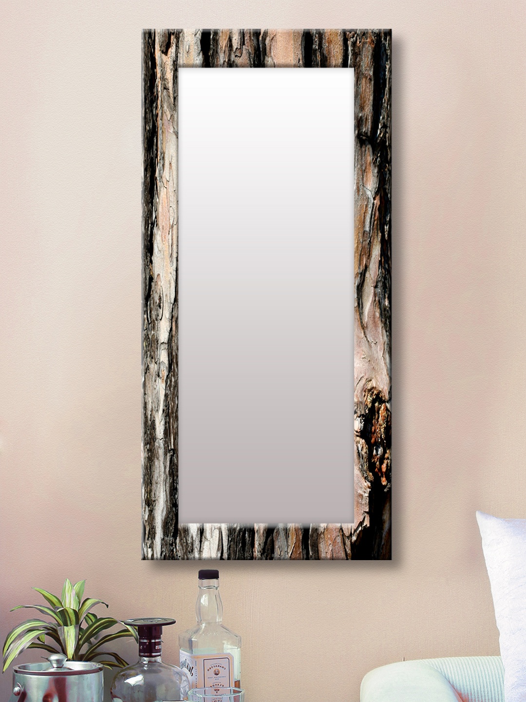

999Store Brown Framed Wall Mirror