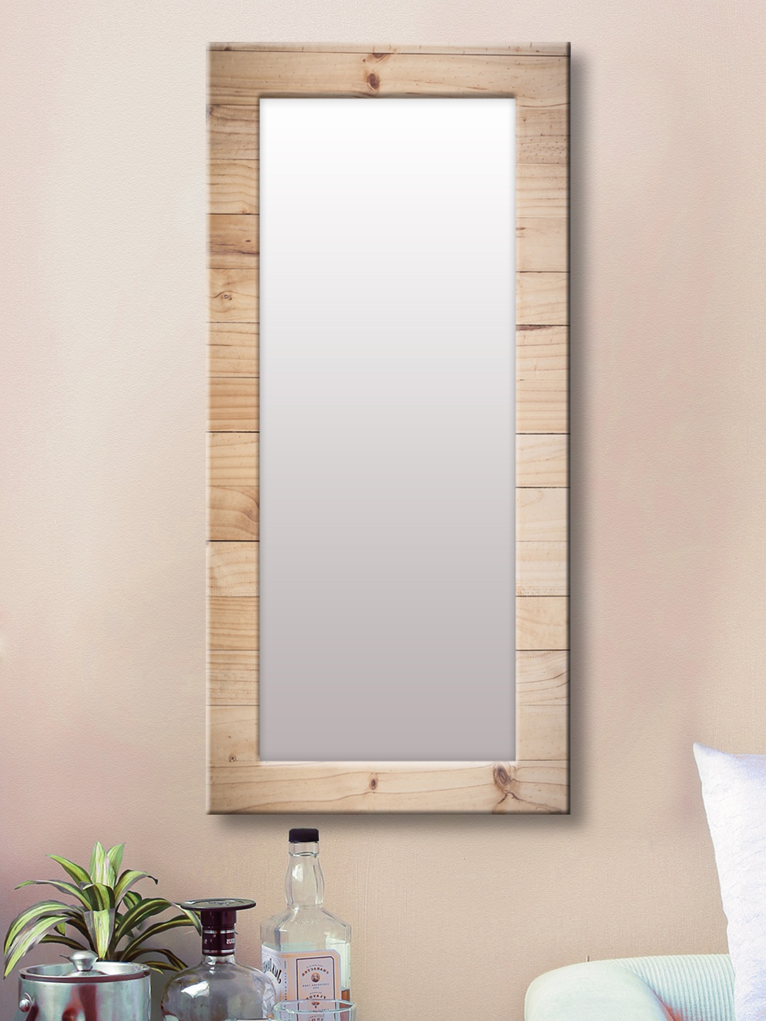 

999Store Brown Framed Wall Mirror