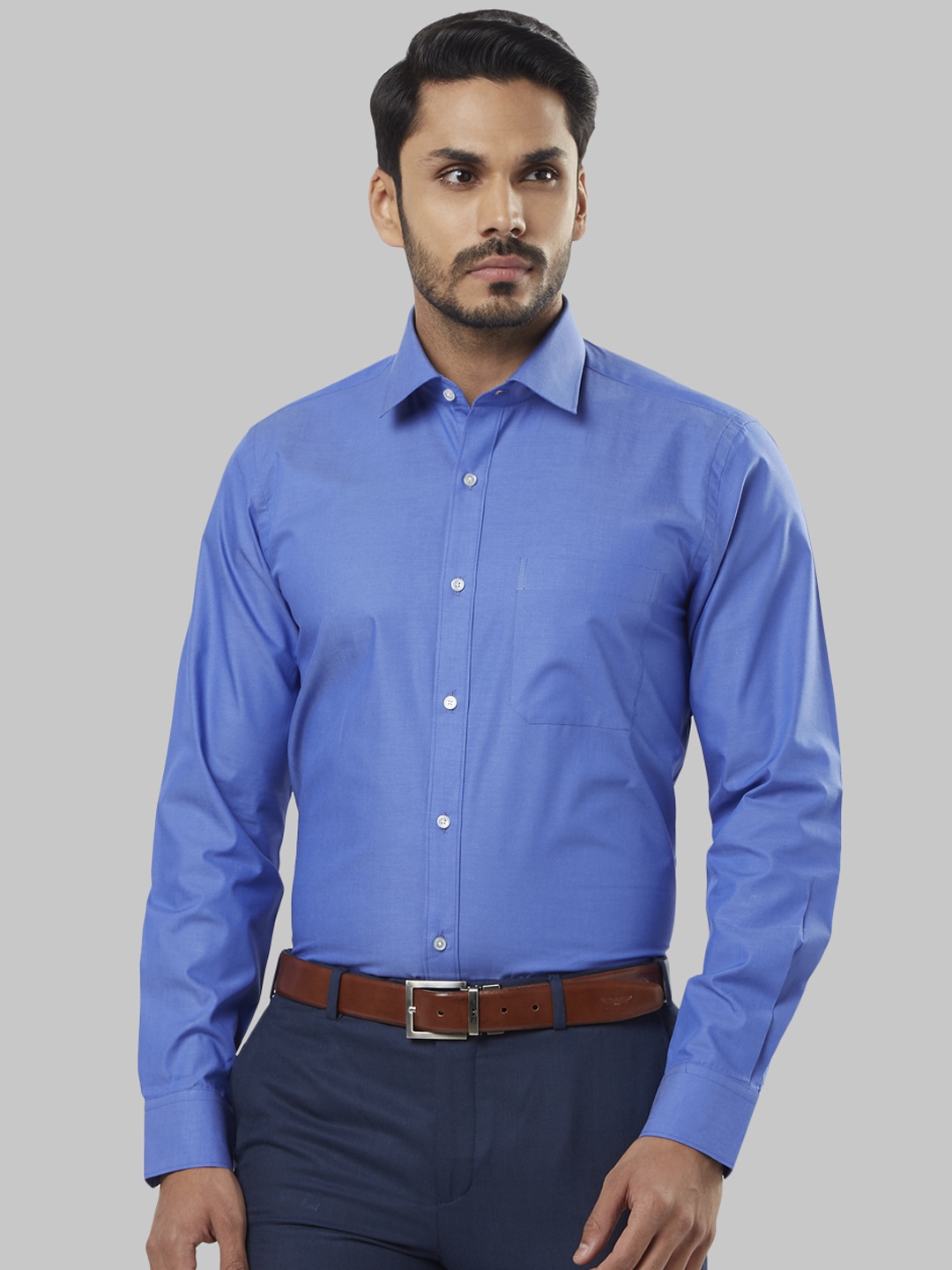 

Raymond Men Blue Regular Fit Solid Formal Shirt