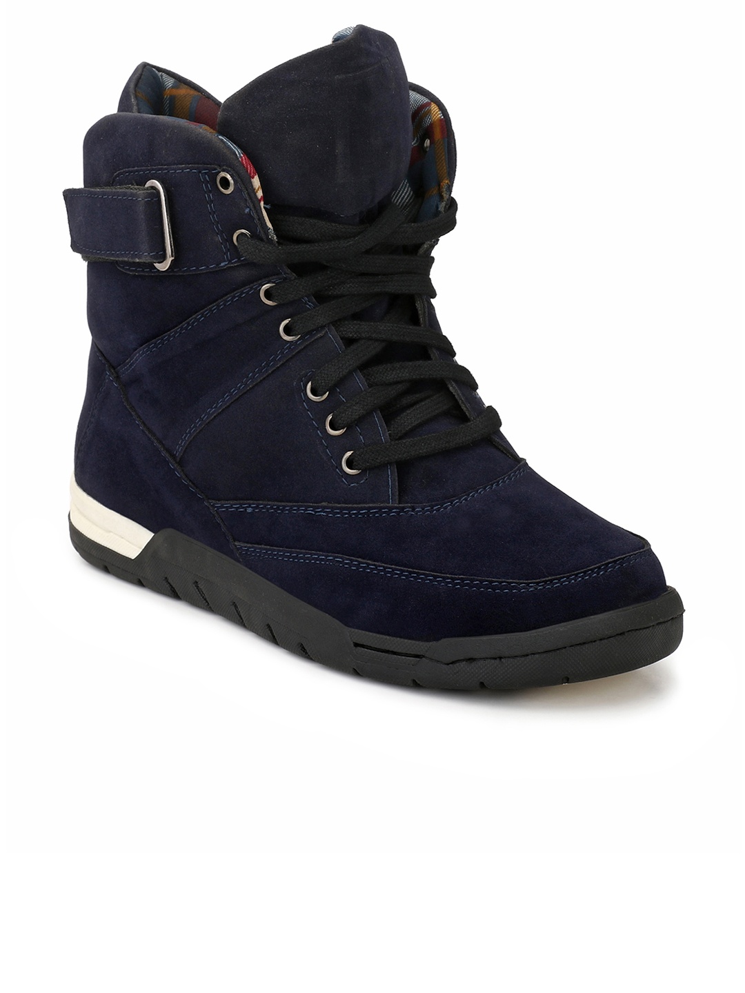 

Eego Italy Men Blue Solid Synthetic High-Top Sneakers