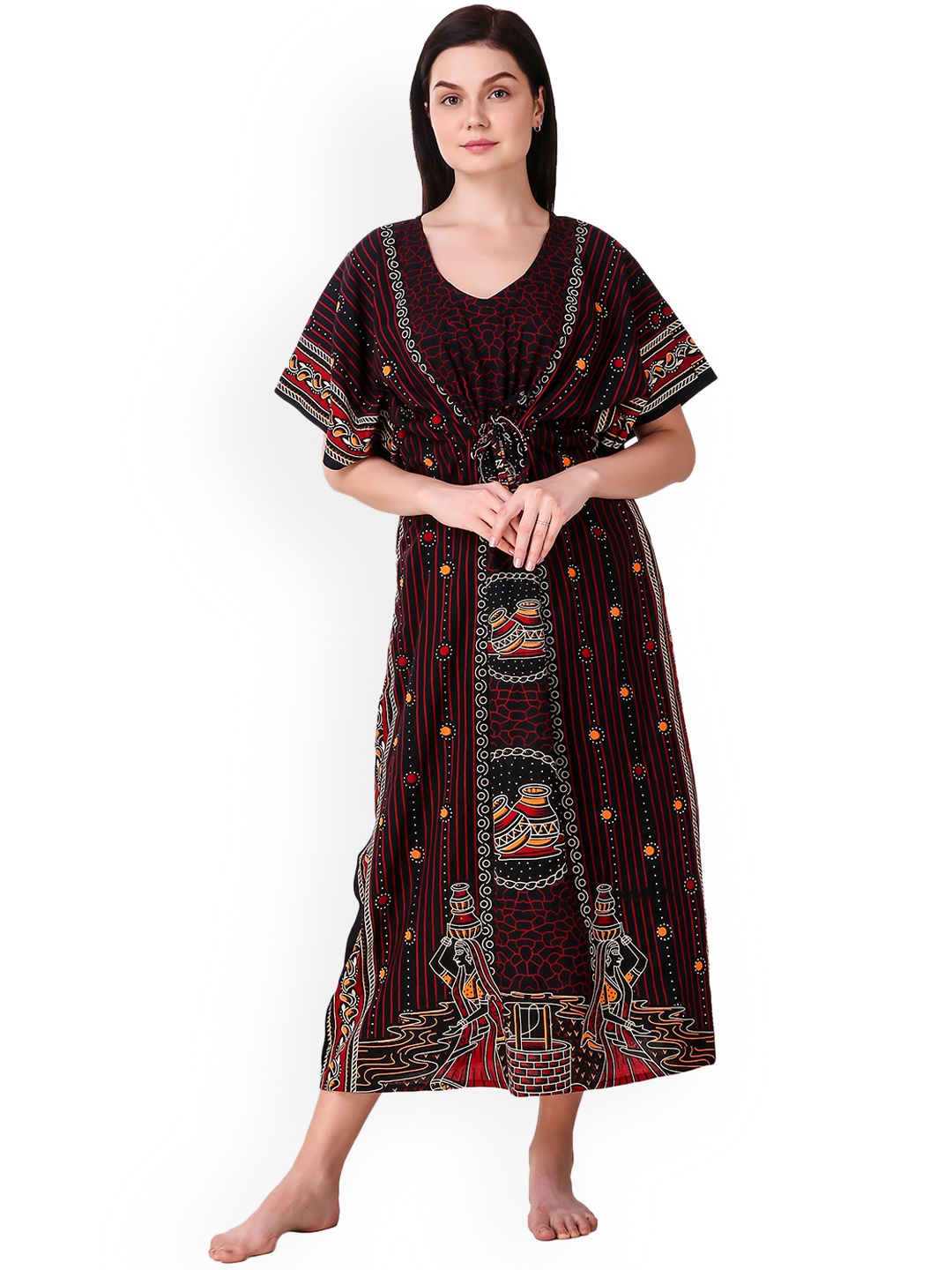 

Masha Black Printed Nightdress KF-A263-1336