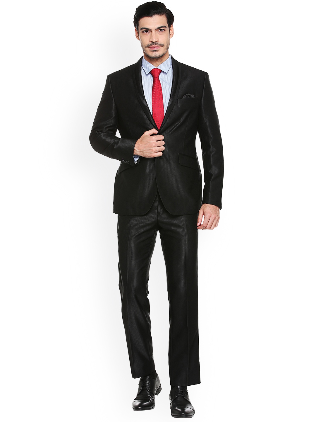 

Vdot Men Black Formal Suit